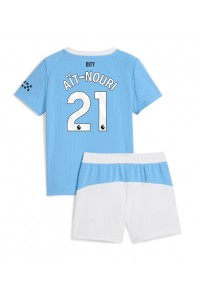 Manchester City Rayan Ait-Nouri #21 Jalkapallovaatteet Lasten Kotipeliasu 2025-26 Lyhythihainen (+ Lyhyet housut)